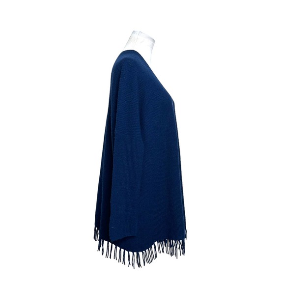 Joie blue cashmere long sleeves fringe hem open front cardigan size XXS - Picture 2 of 10